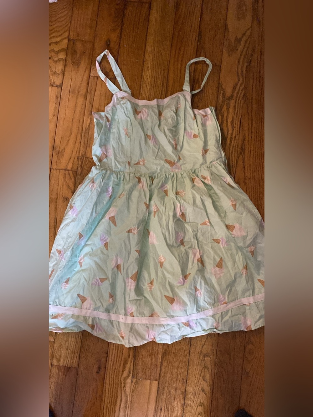 Girls Mint Green Ice Cream Print Sundress